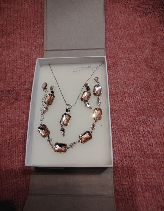 Kolczyki bransoletka naszyjnik Spark Nellie Vintage Rose Swarovski