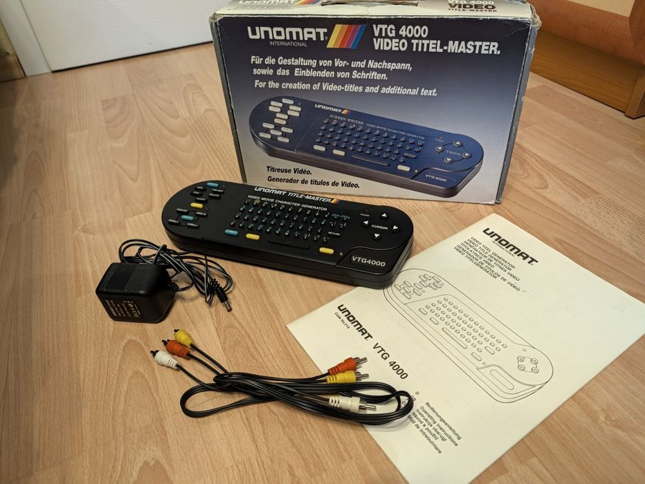 UNOMAT VTG 4000 Video Title-Master – VHS/S-VHS – sprawny – box + instrukcja – generator tytułów