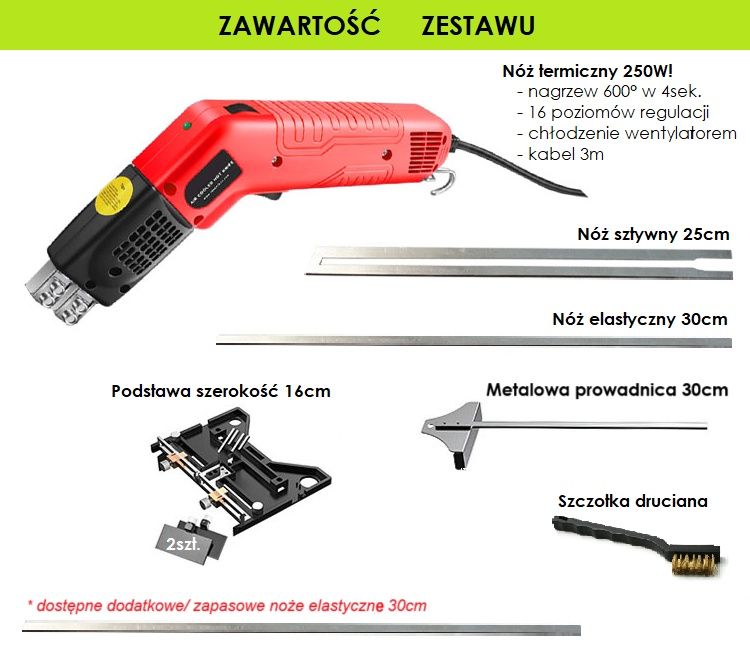 NOWY 250W! Nóż termiczny, wycinanie boni, pod rury wodne w styropianie