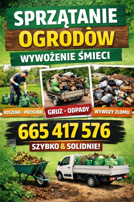 Sprzątanie działek od A do Z  - Koszenie, mycie, wycinka, wywóz
