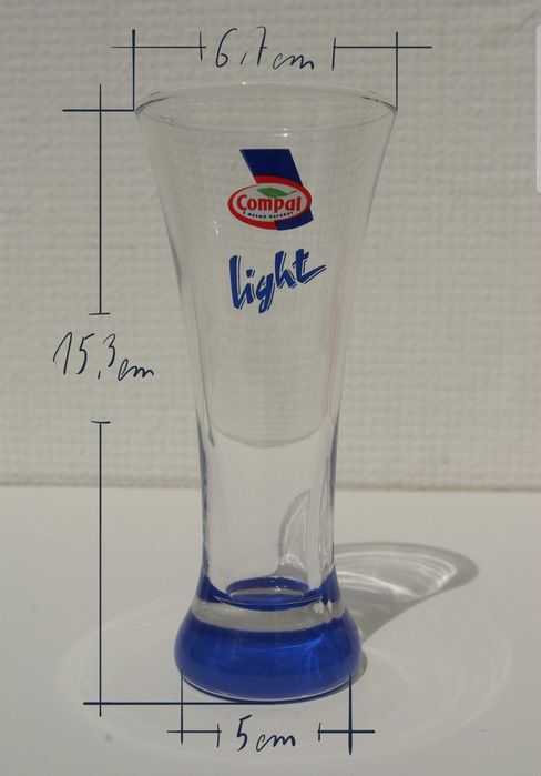 6 copos colecionáveis Compal Light azul