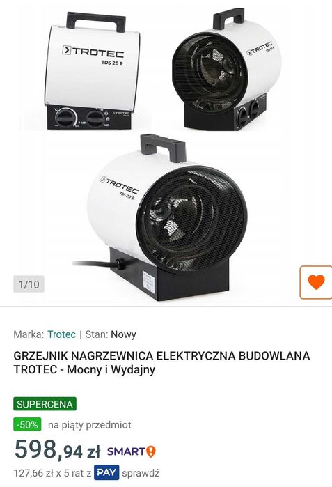 Profesjonalna Nagrzewnica elektryczna TROTEC TDS20R