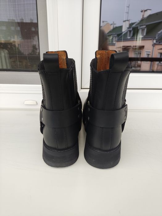 skórzane buty motocyklowe steady's subel 39; 25,5cm # czarne glany