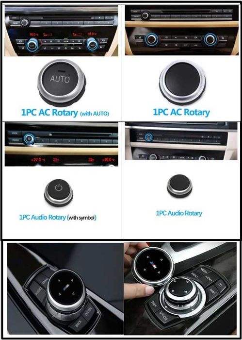 Botão ar-condicionado áudio e outros BMW série 5, 6, 7, X5, X6