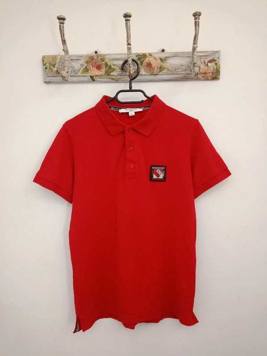 Męskie czerwone polo letnie bluzka T-shirt na lato