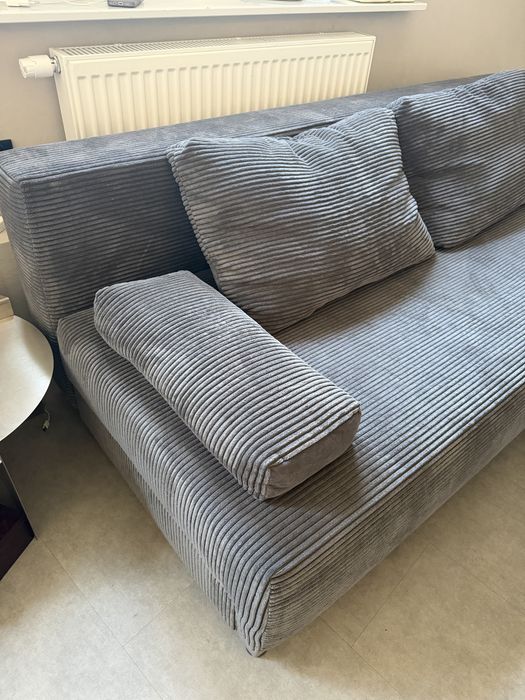 Kanapa sofa sztruksowa szara 200/140