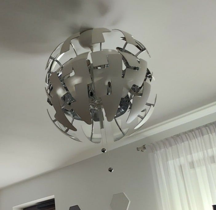 IKEA PS 2014 Lampa wisząca, biały/srebrny, 52 cm, E27