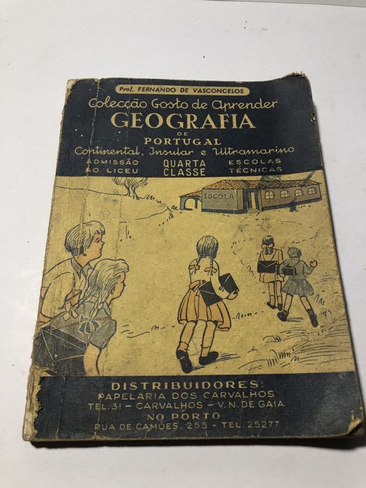 Livro antigo geografia de Portugal