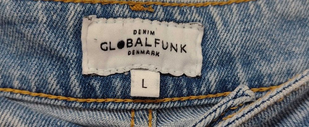 Spodnie Jeansy Proste Szerokie Wysoki Stan Global Funk |R. L