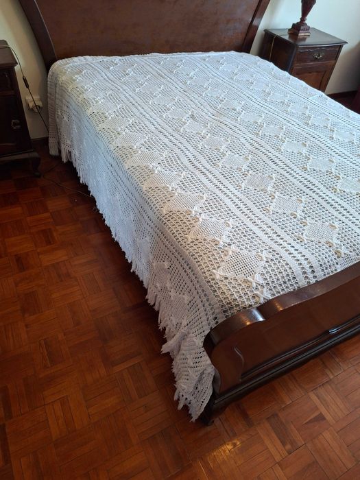 Colchas em crochet como novas - 5 unidades cama de casal/corpo e meio - Bellissima execução