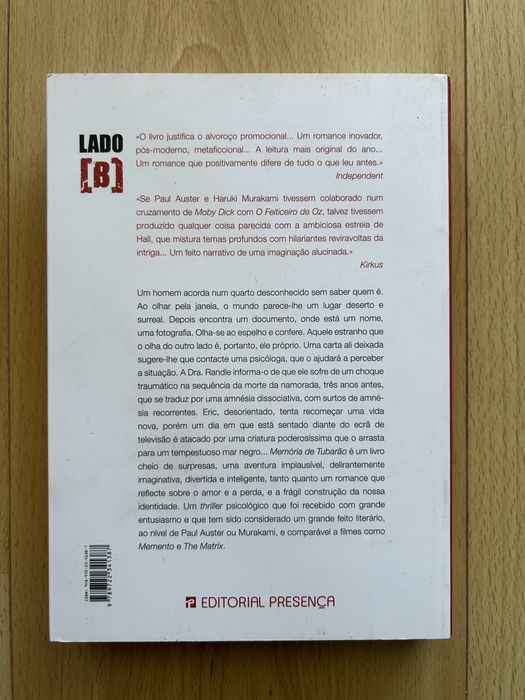 Livro “Memória de Tubarão” de Stephen Hall