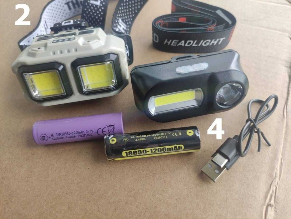 Фонарь налобный Ліхтар светодиодный белый красный LED COB сенсор 18650