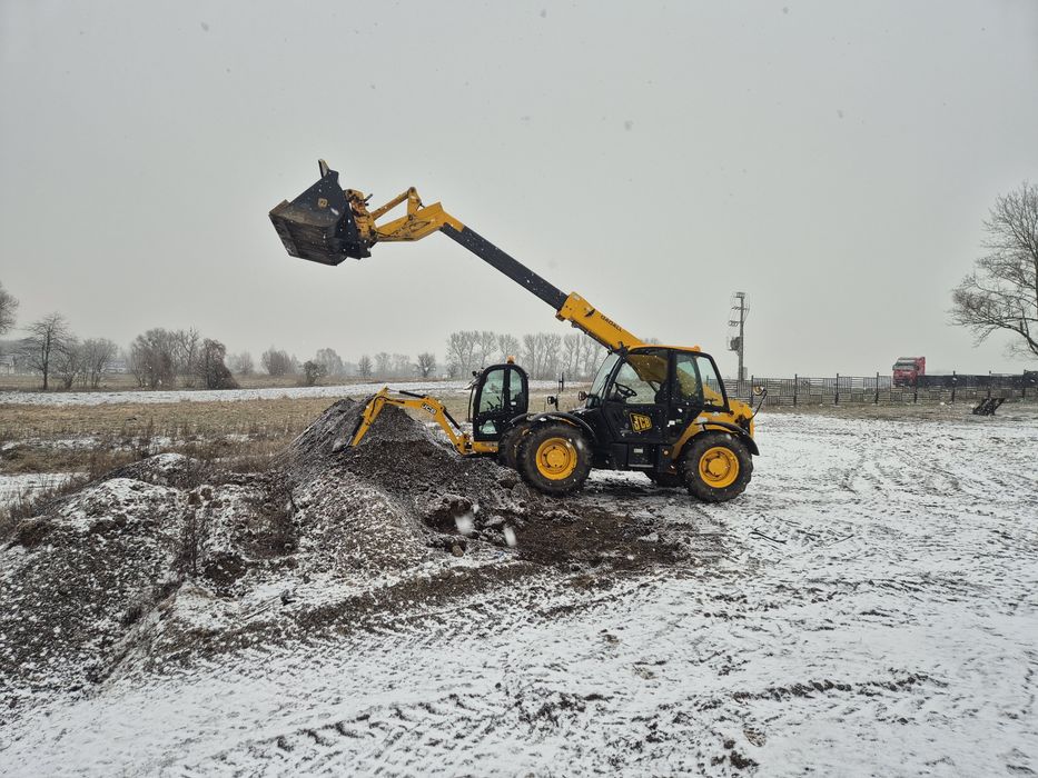 Prace ziemne wynajem ładowarki teleskopowej i minikoparki manitou