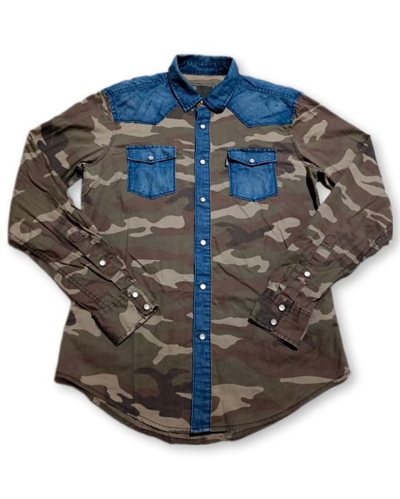 Koszula jeansowa moro nietypowa SWAG Y2K Alternative Grunge