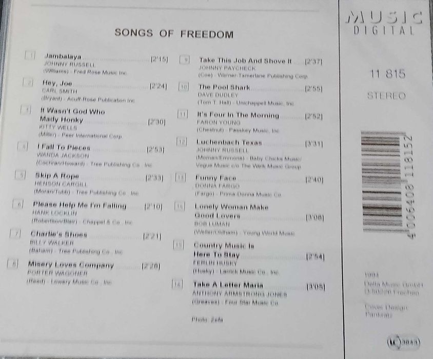 CD, Songs of Freedom