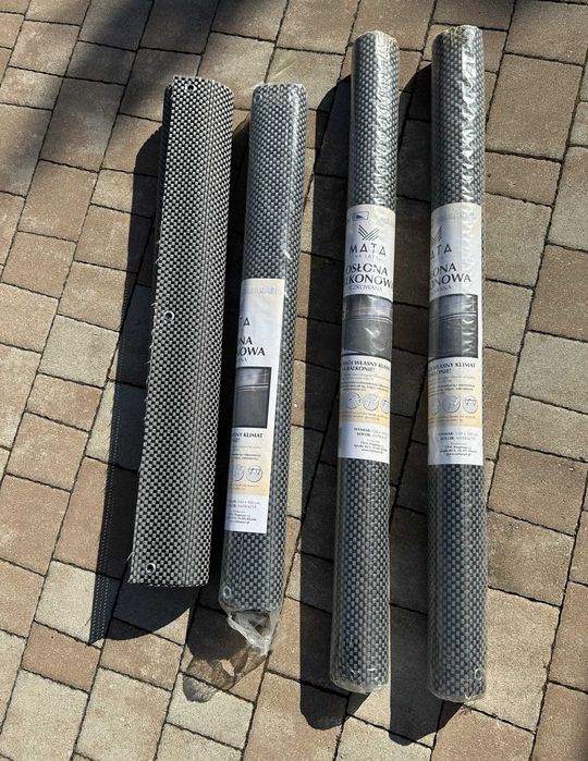 Osłona mata balkonowa oczkowana Technorattan 120 cm/ 300 cm szara