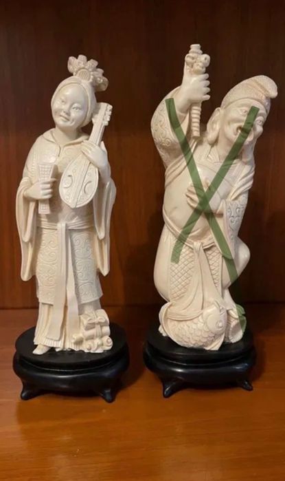 Conjunto de casal imperadores chineses okimonos da China