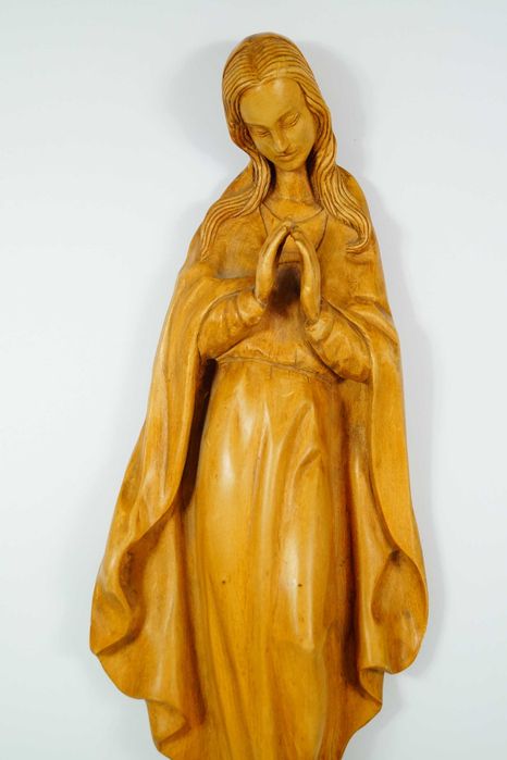 Duża drewniana rzeźba figura Matka Boska Madonna drewno