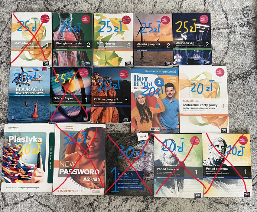 Książki/podręczniki do 1/2 KLASY liceum/technikum STAN BARDZO DOBRY