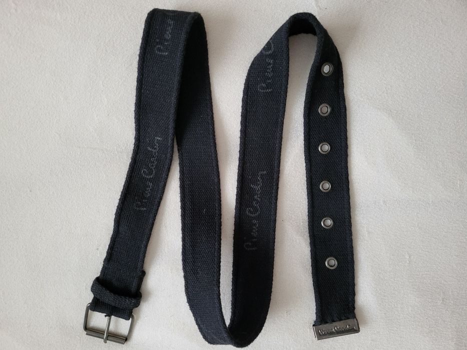 Pasek czarny Pierre Cardin materiał