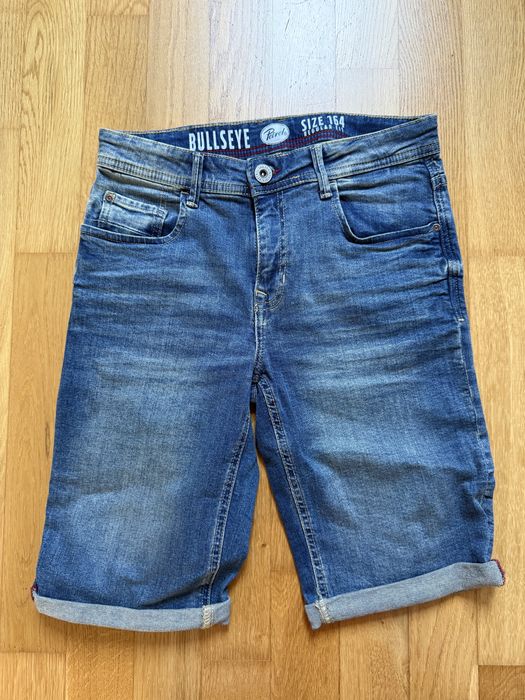 Krotkie spodnie jeans chlopiec 164 cm Petrol