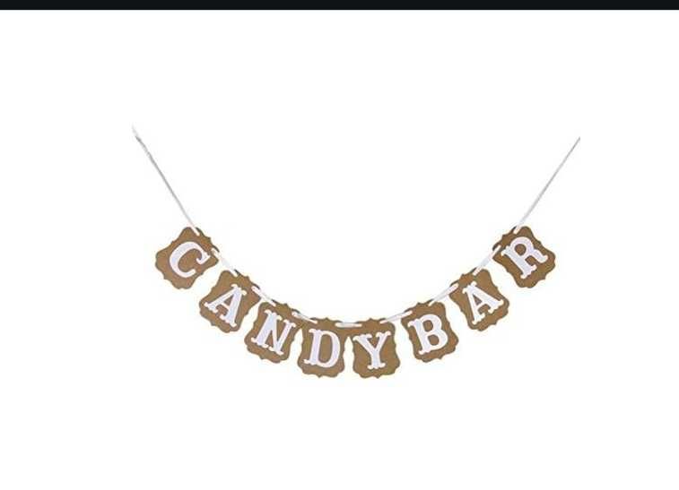 Декор для вечірки Крафт бумага Баннер-знак   CANDY BAR папір Банер