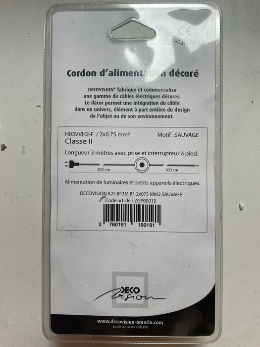 Kabel zasilający z włącznikiem podłogowym lub blatowym 3m