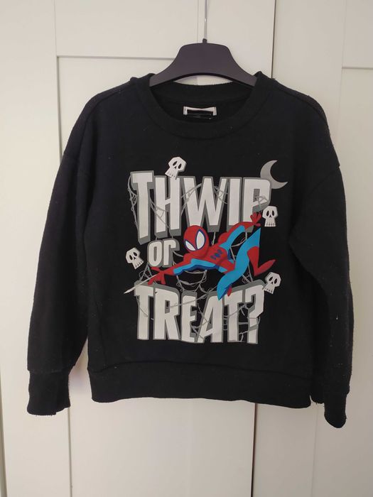 Bluza czarna chłopięca 122 128 spiderman