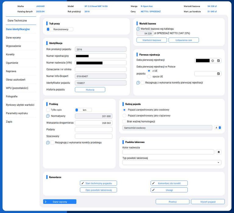 Wycena wartości samochodu pojazdu Info-Ekspert