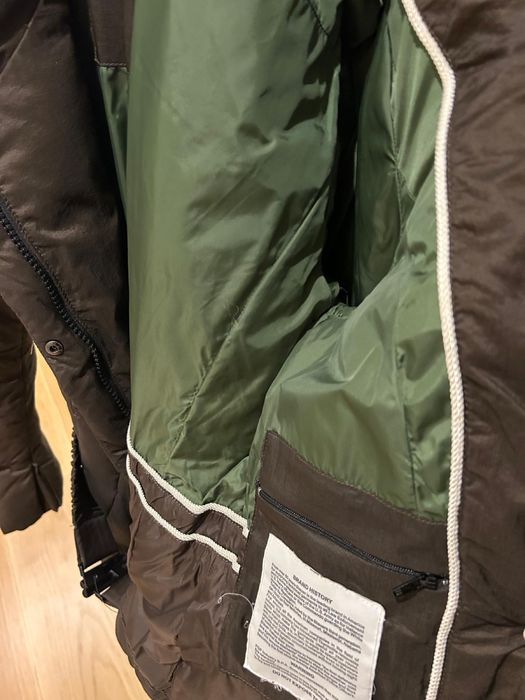 Casaco acolchoado Blauer USA com cinto castanho escuro/ verde azeitona