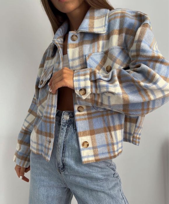 Теплі вкорочені сорочки у клітинку/ рубашка