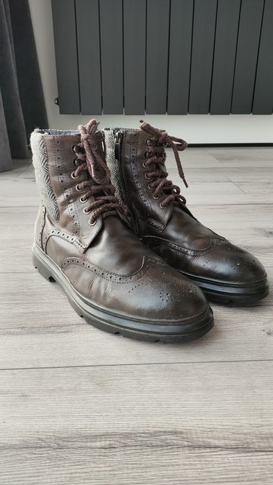 Шкіряні зимові чоловічі чоботи, черевики prego, прего