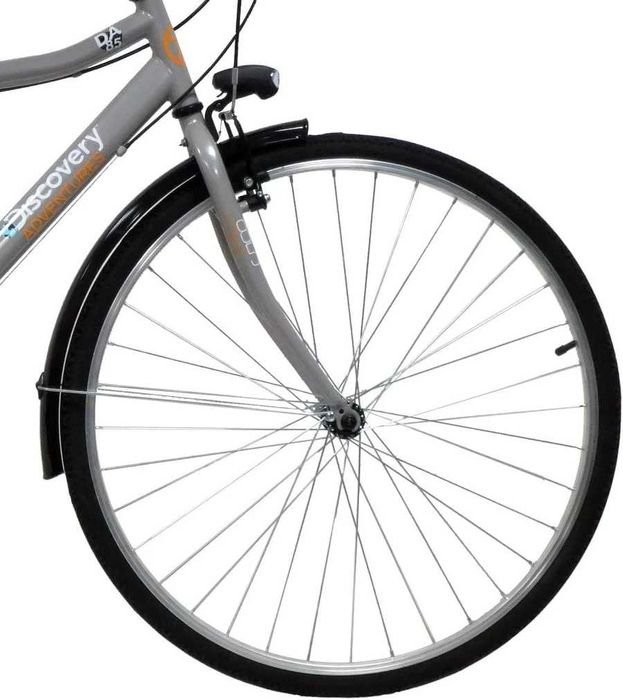 Rower trekkingowy Discovery Denver męski koło 28 cali Shimano 6-biegowy srebrny bagażnik