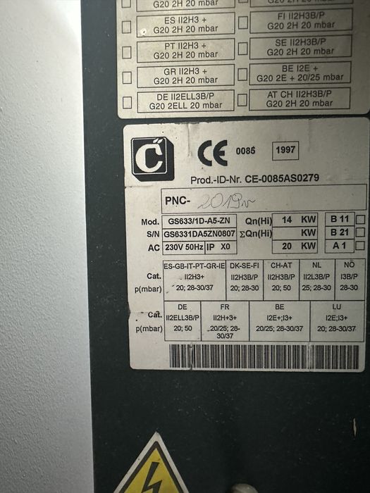 Piec gazowy do pizzy plus komin i przerywacz ciągu