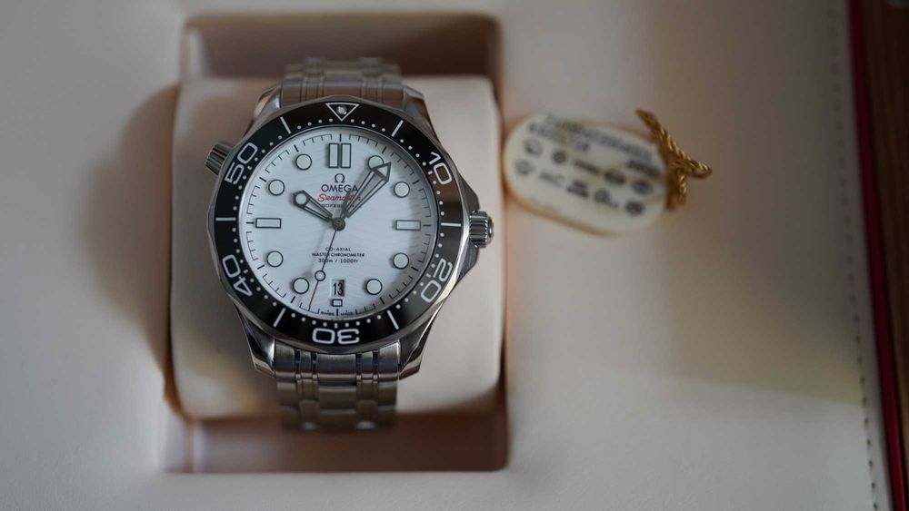 Biała Omega Seamaster 300M, komplet, stan idealny, gwarancja