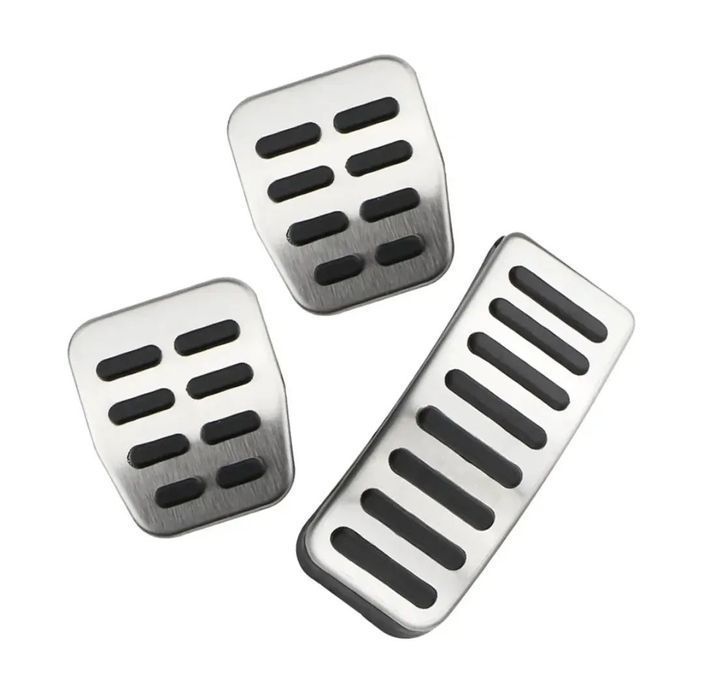 Conjunto Capas Pedais Alumínio Volkswagen Seat Audi - 3 peças