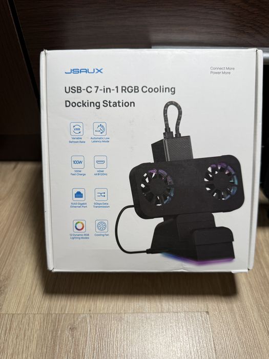 Stacja Dokująca / Chłodząca JSAUX USB-C 7w1 RGB ROG Ally oraz inne