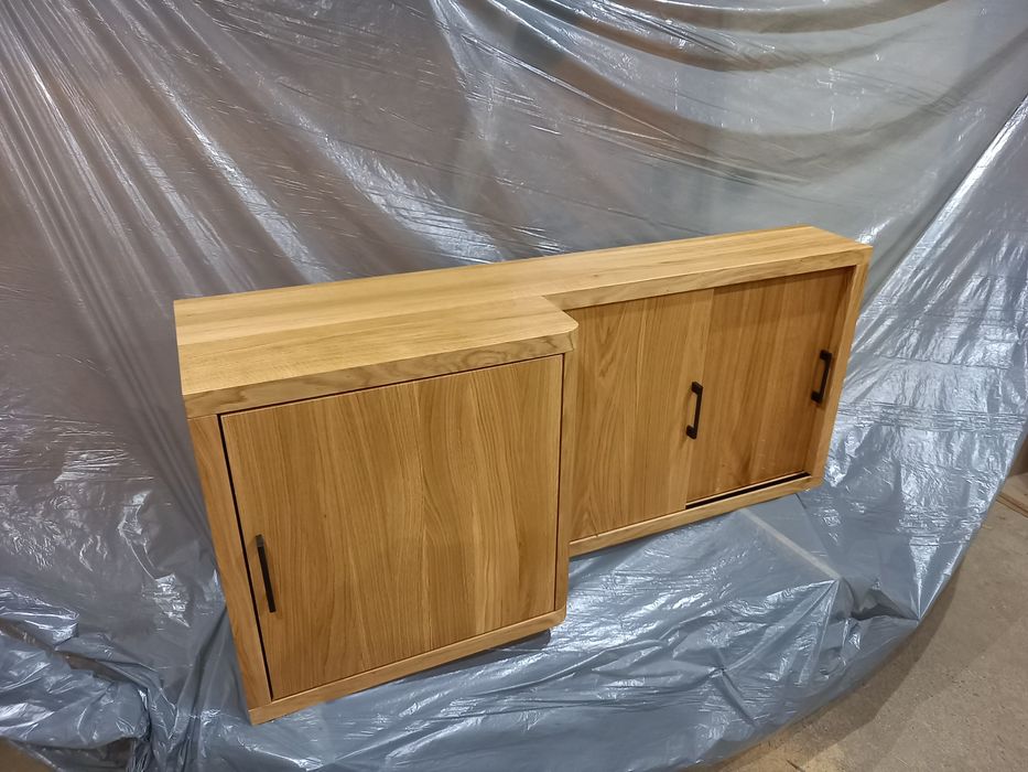 Dębowe meble łazienkowe, szafka pod umywalkę