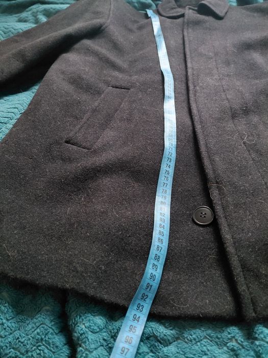 Męski klasyczny płaszcz xxl elegancki czarny kaszmir wełna