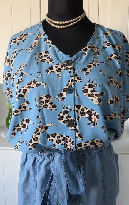 Ulla Popken bluzka na lato przewiewna plus size 48