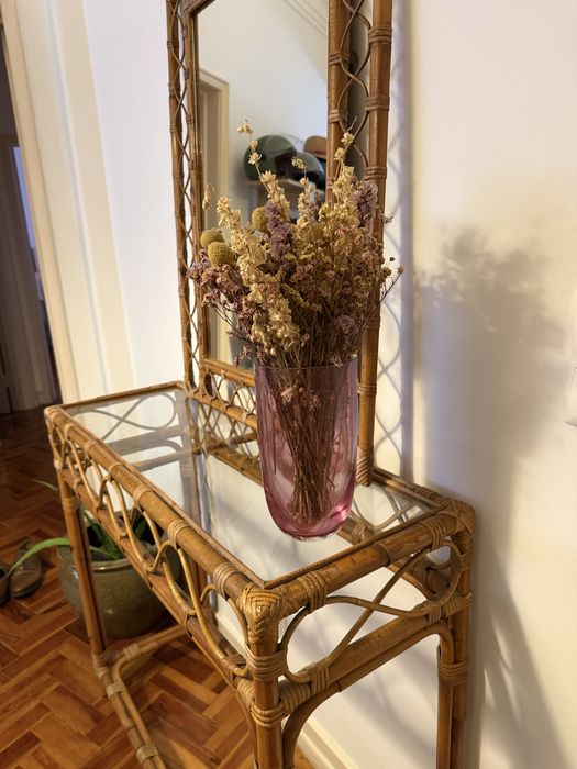 Mesa de apoio bambu 85x96x34cm