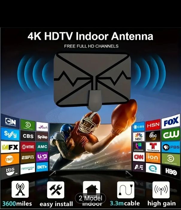Przenośna cyfrowa antena indoor 4K/1080P HD Cyfrowa z Wzmocniaczem Syg