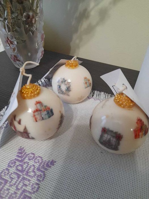 ароматичні свічки незвичайні Новорічні кулі, бренд AROMA VIDA 250 грн