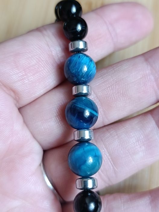 Męska bransoletka Onyx,kocie  oko