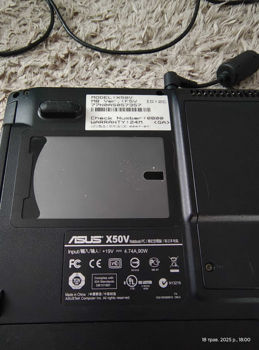 Ноутбук asus x50v