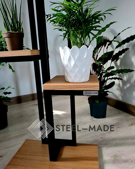 Kwietnik metalowy KING czarny stojak na kwiaty 5 półek loft