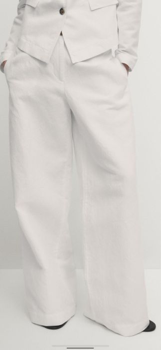 Бесподобные брюки из льна и хлопка Massimo dutti 36