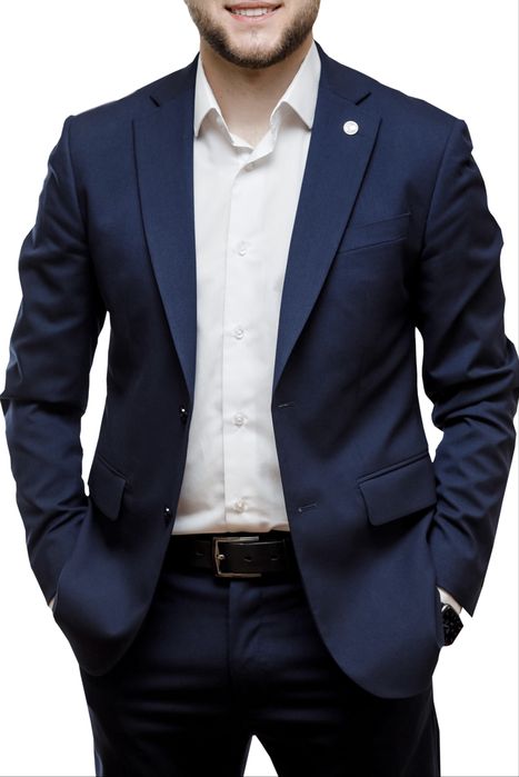 ‼️Синий костюм тройка от Mango, размер M