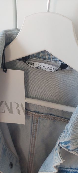 Kurtka jeansowa katana ZARA z kieszeniami cargo oversize
