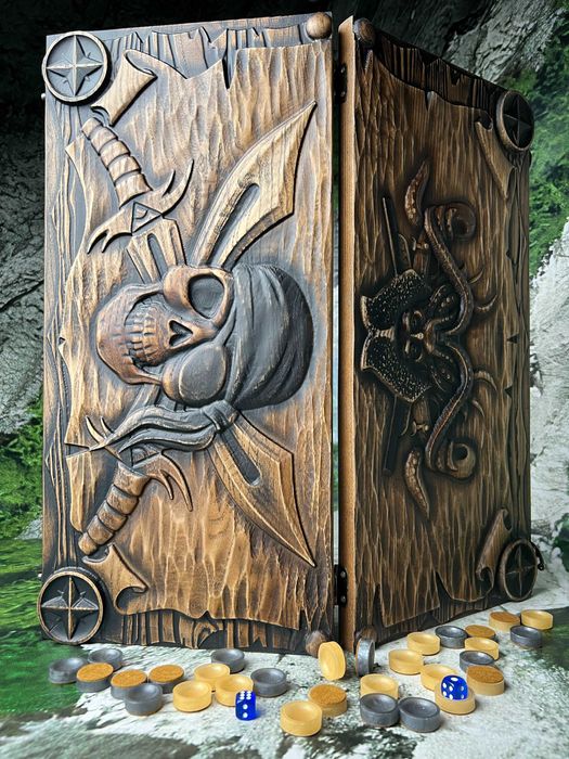 нарди нарды з дерева, пірати, морські, деві джонс, череп, роза вітрів